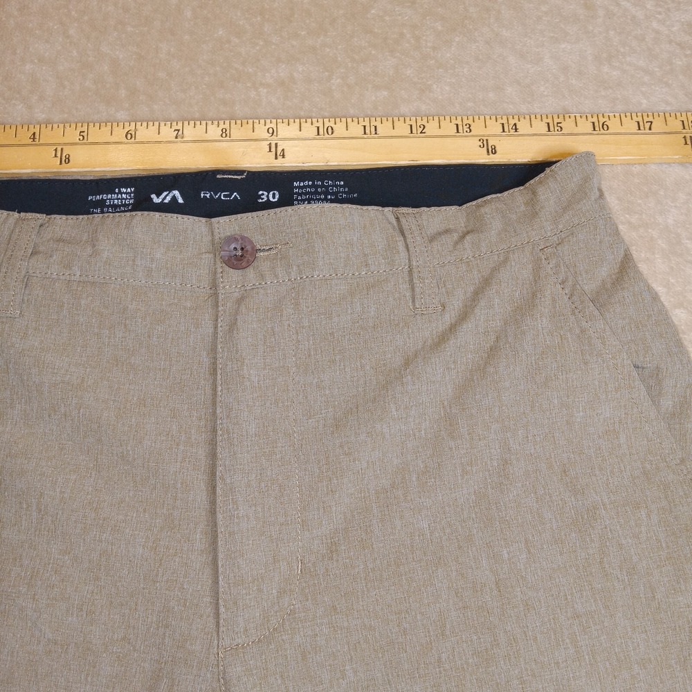 RVCA Men's 4 Way Stretch Outdoor Hiking Active Shorts Size 30 Tan - Picture 8 of 9